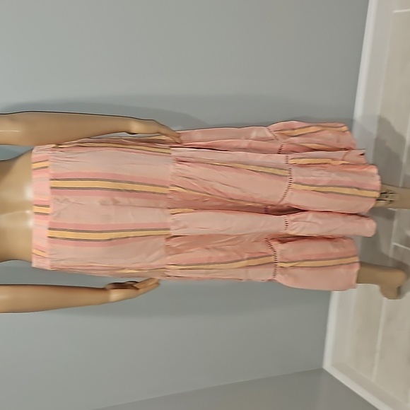 Matilda Jane Apricot tiered striped skirt size large - Picture 4 of 6
